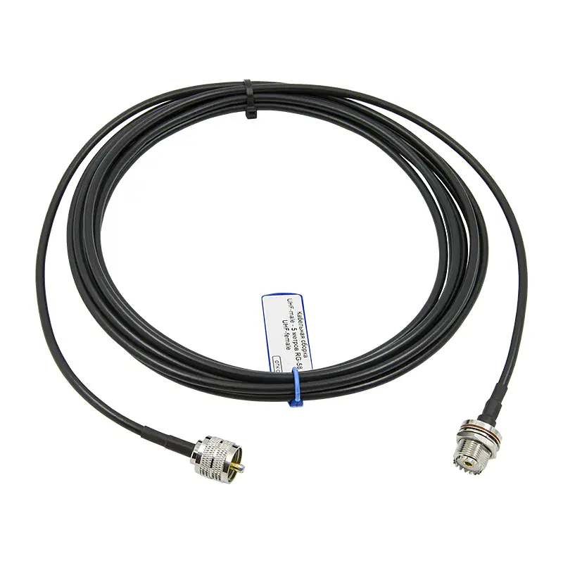 Кабельная сборка UHF-male (PL-259) - 5 метров RG-58 - UHF-female (SO-239)