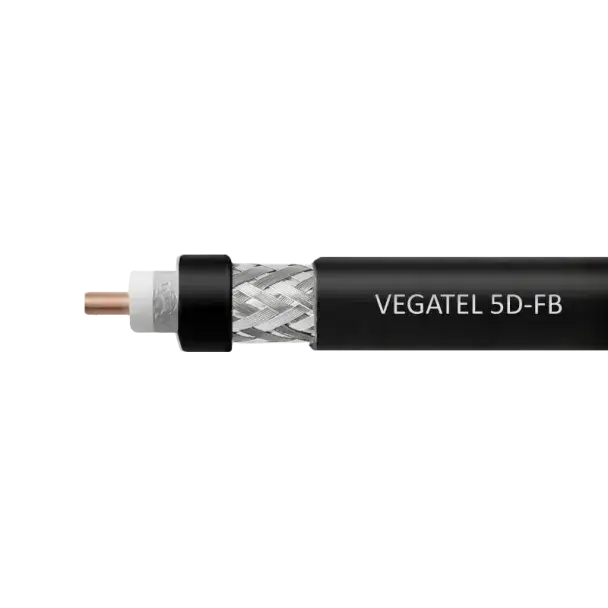 Кабель коаксиальный VEGATEL 5D-FB Cu (ГОСТ, черный) бухта 100м